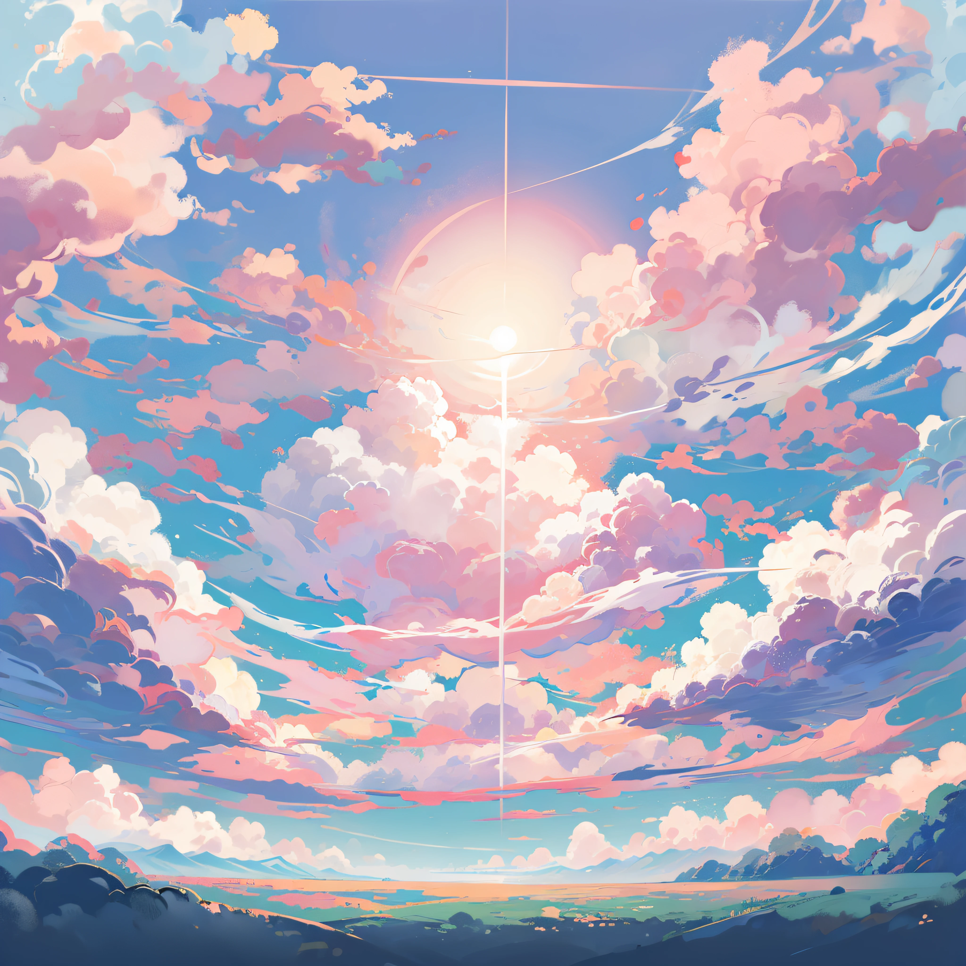 Anime BG, 2D, skyporn, cloud, Simple backgrounds, BG only, It features a simple