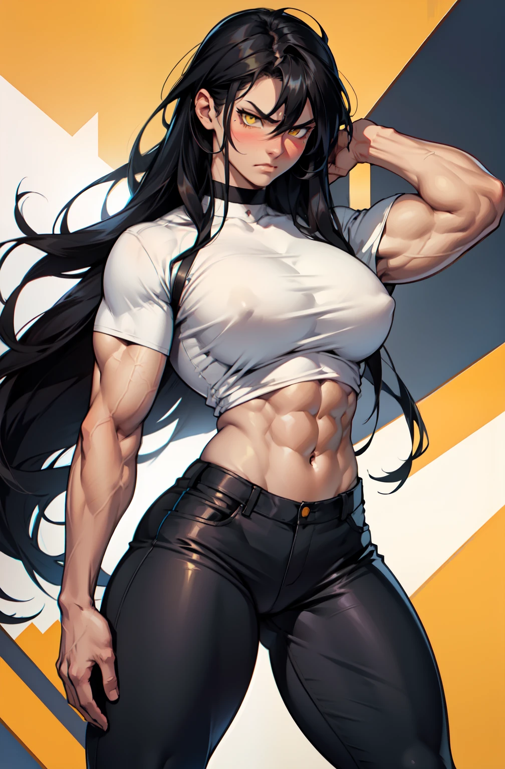 portrait of a bodybuilder woman, muscular female, abs, veiny arms, big arms  - SeaArt AI