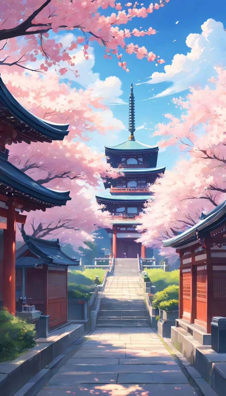 Premium Photo | Asian temple waterfall anime visual novel game China  ancient Generate Ai