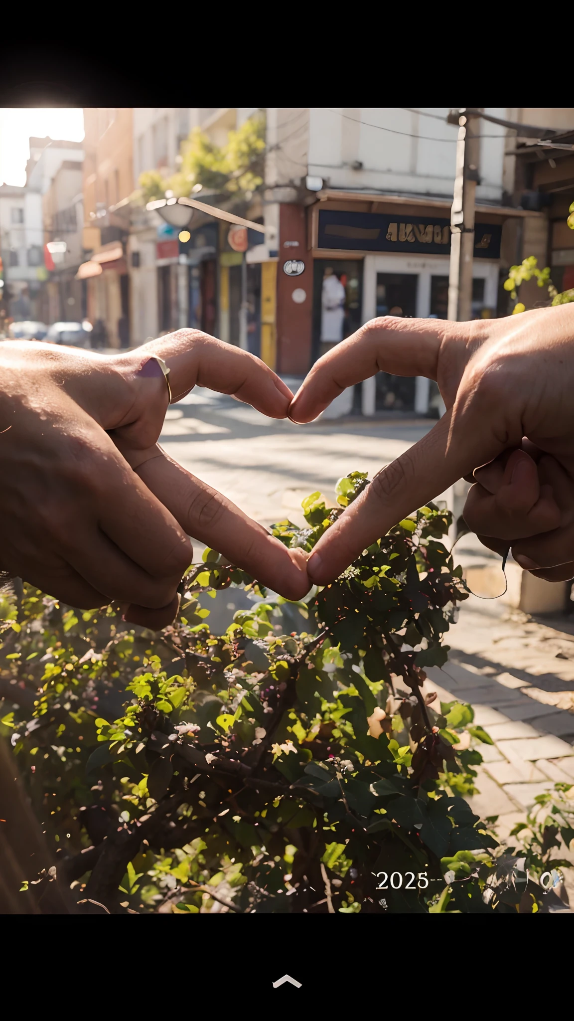 Alguien está haciendo un corazón con las manos en un árbol - SeaArt AI