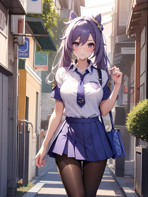 Beautiful sexy girl in school uniform shiny, Stylish