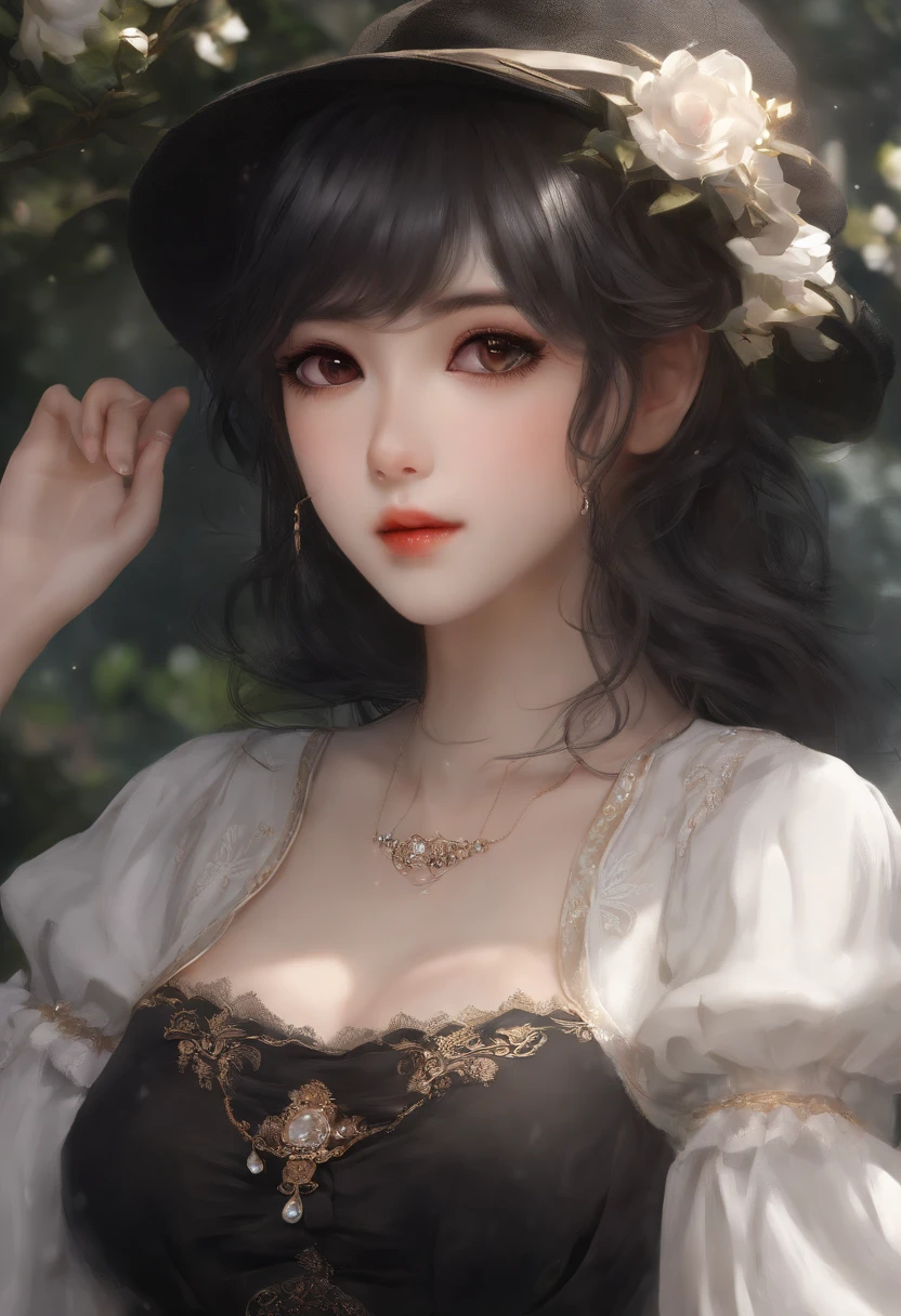  anime girl in white, be  pregnant, Realistic shadows, Detailed skin, Very small breasts, Black hair, Very detailed, 8K highly detailed face, Perfect face shape, Perfect lips, Perfect nose, Correct beautiful eyes, Watching Viewer, Masterpiece, Best quality, Single girl, No bra, , Solo