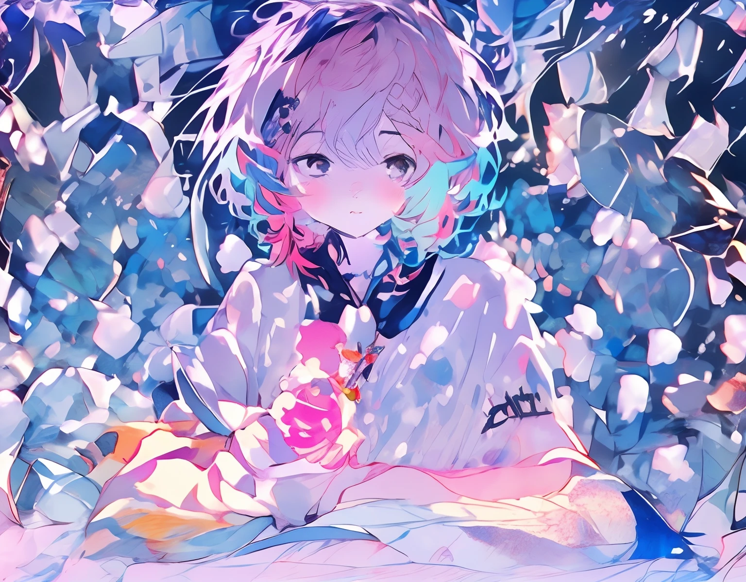 (best quality,4k,8k,highres,masterpiece:1.2),ultra-detailed,realistic,photorealistic:1.37,a girl studying attentively,beautifully detailed eyes and lips,short pink hair,cartoon style illustration,pencil drawing,flat cartoon style,clean and intricate cartoon style,pastel colors,soft lighting