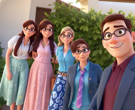 Pessoas estilo disney pixar, Women Wearing Glasses, alta qualidade, melhor qualidade