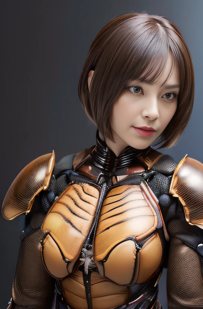 (high resolution,masterpiece,best quality,extremely detailed CG, anime, official art:1.4), realistic, photo, amazing fine details, all intricate, gloss and shiny,awesome many layers, 8k wall paper, 3d, sketch, kawaii, illustration,( solo:1.4), perfect female proportion,villainess, (fusion of dark brown cockroach and lady:1.4), (brown cockroach form lady:1.2), (brown cockroach lady:1.2), (fusion:1.2), (solo:1.4), (evil smile:1.2), muscular, abs, (cockroach brown exoskeleton bio insect suit:1.4), (cockroach brown exoskeleton bio insect armor:1.2), (brown transparency cockroach wing:1.4), (brown cockroach antennae:1.3),