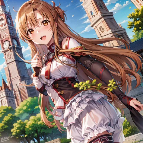 hight resolution, best pictures,Yuuki Asuna , super precision,、[3D images:1.35]、[[In high-quality anime、Cute Asuna with brown ha...