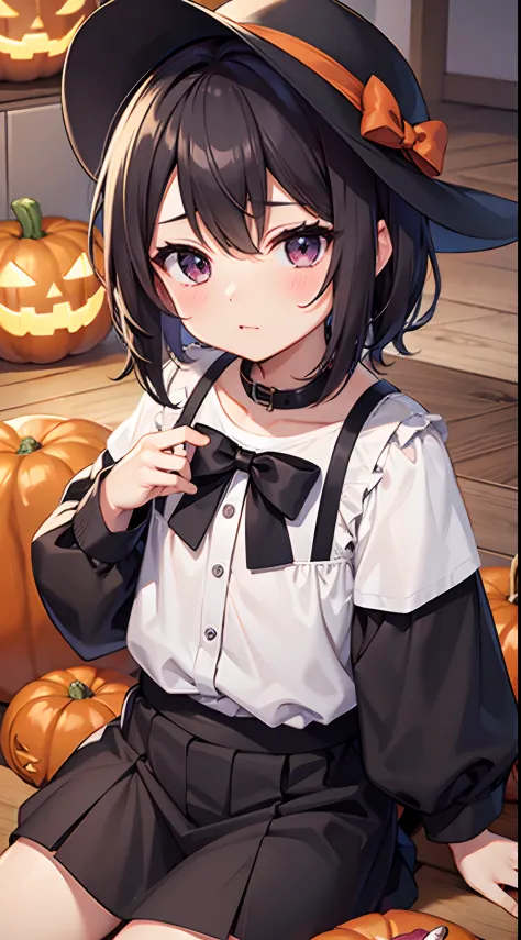 male child、Shota、Give Halloween candy