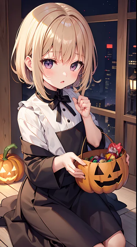 male child、Shota、Give Halloween candy