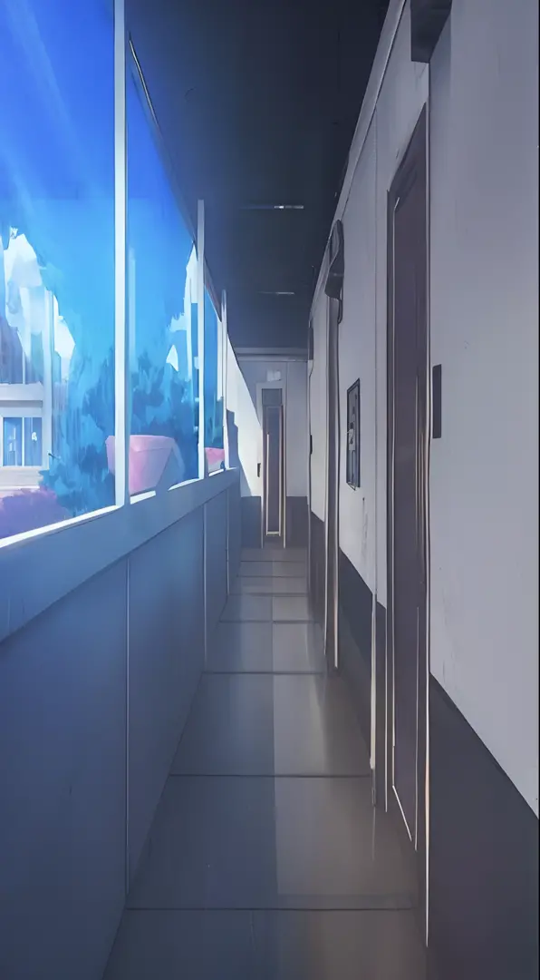 Premium Photo | Anime scene of a woman walking down a hallway with a bag  generative ai