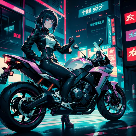 Futuristic city motorcycle anime girl with neon lights, Digital Art of Cyberpunk Anime, cyberpunk anime girl, cyberpunk anime art, cyberpunk art style, cyberpunk anime art, female cyberpunk anime girl, Cyberpunk Girl Anime Mecha, digital cyberpunk - anime ...