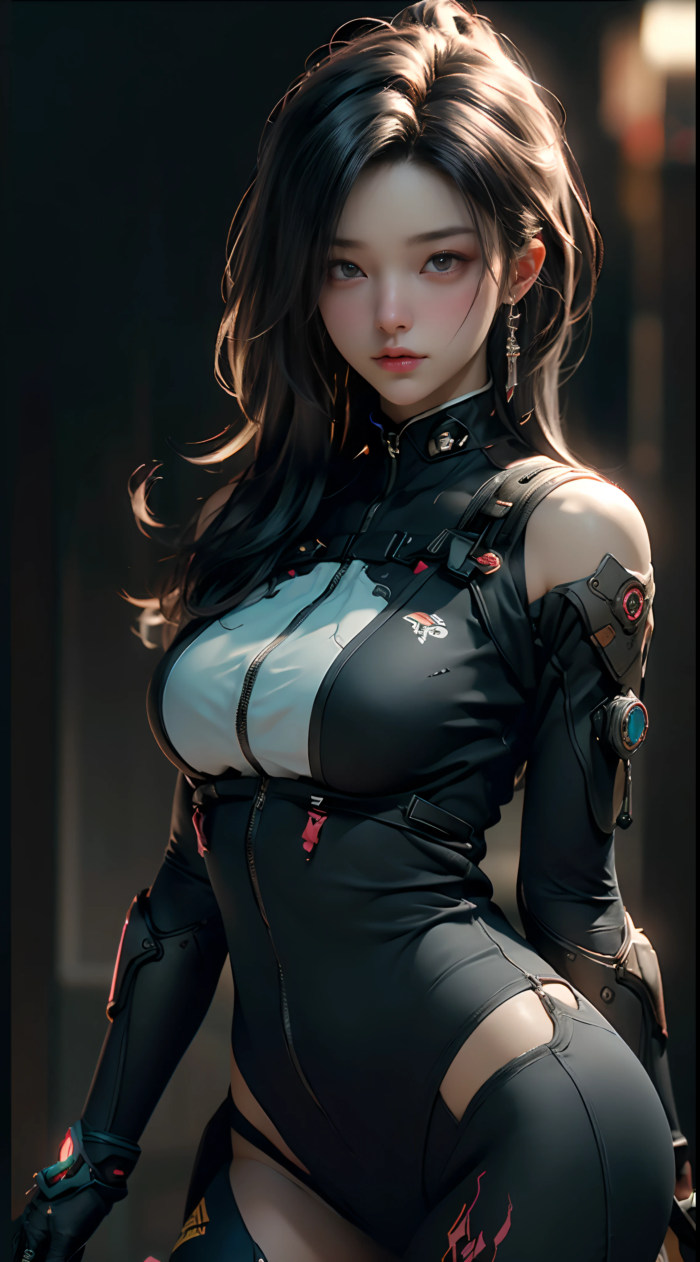 ((Best quality)), ((masterpiece)), (detailed:1.4), 3D, an image of a beautiful cyberpunk female,HDR (High Dynamic Range),Ray Tracing,NVIDIA RTX,Super-Resolution,Unreal 5,Subsurface scattering,PBR Texturing,Post-processing,Anisotropic Filtering,Depth-of-field,Maximum clarity and sharpness,Multi-layered textures,Albedo and Specular maps,Surface shading,Accurate simulation of light-material interaction,Perfect proportions,Octane Render,Two-tone lighting,Wide aperture,Low ISO,White balance,Rule of thirds,8K RAW,