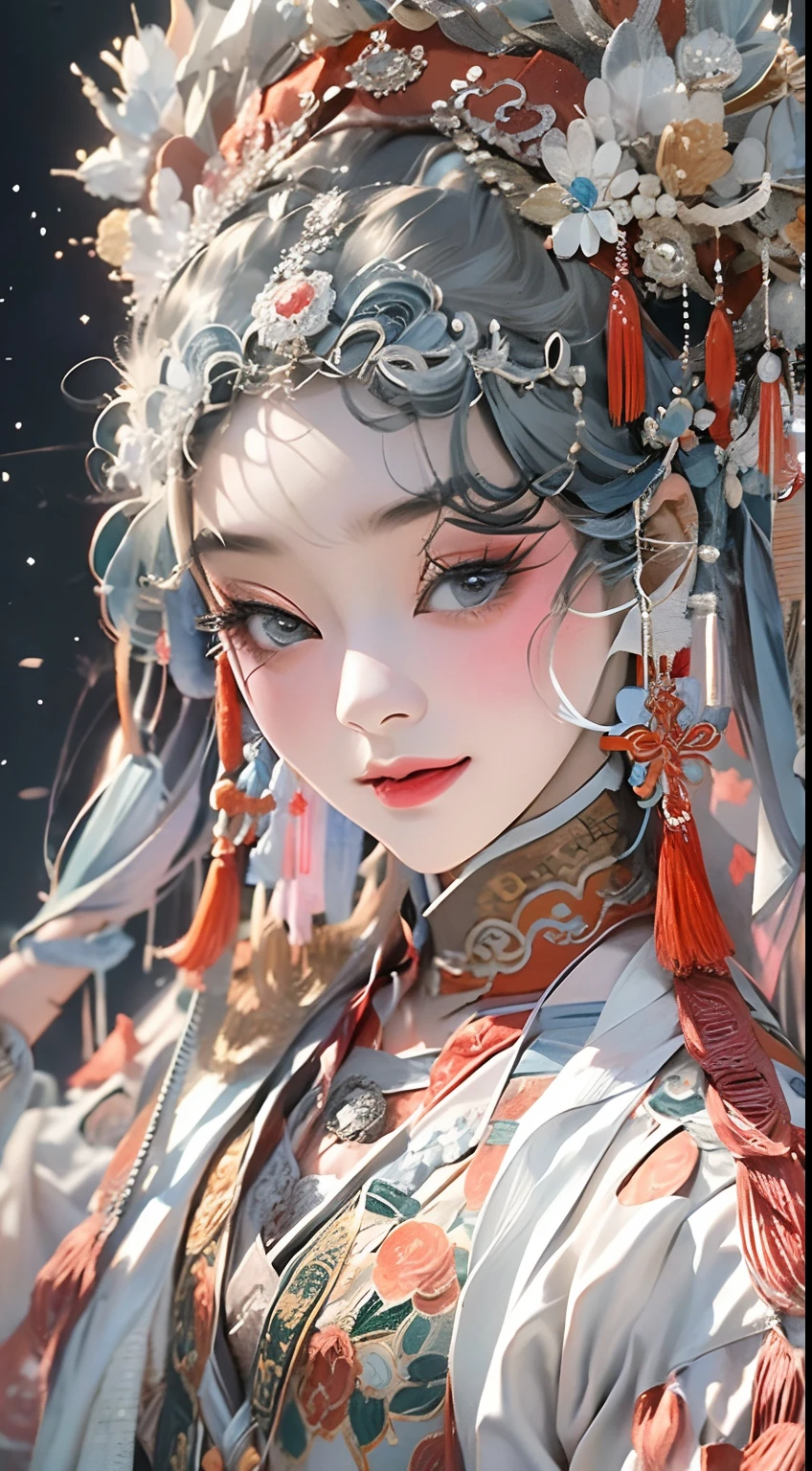 Best picture quality， tmasterpiece， Ultra-high resolution， （Fidelity：1.4）， photore，Masterpiece, Best quality, Masterpiece, Best quality, 1girll, Flowing costumes，Bigchest，beijing opera,tchibi