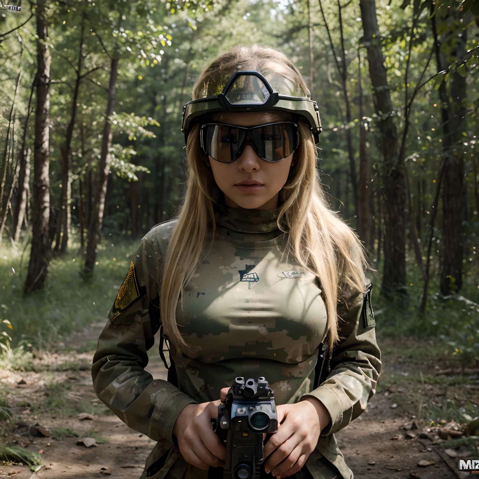 Military girl video in forest (72) фото