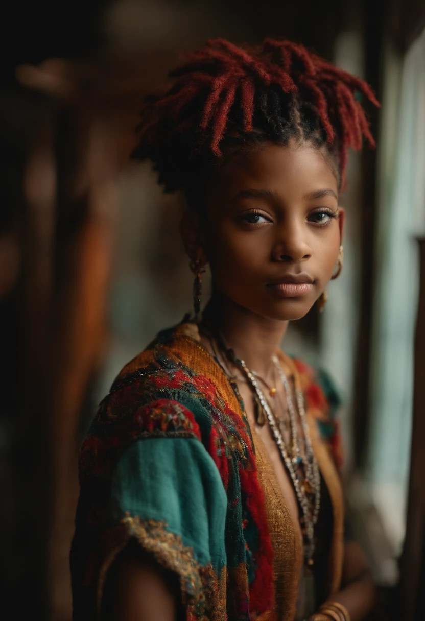 A close up of a young girl with dreadlocks looking at the camera - SeaArt AI