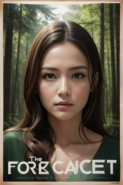 the forest，Realistic，Realistic face, Clear face, old poster