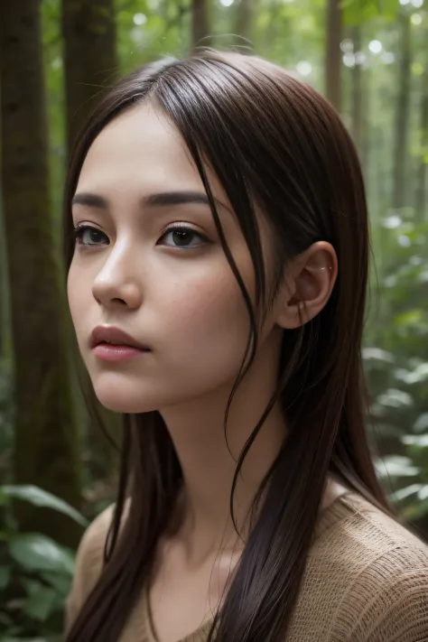 the forest，Realistic，Realistic face, Clear face, no humans