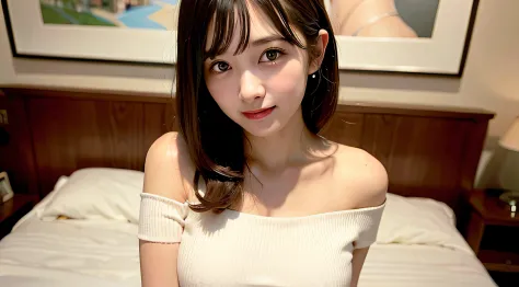 top-quality、超A high resolution、(Photorealsitic:1.4)、1girl in、off shoulder white shirt、Black tight skirt、(faded ash gray hair:1)、(Colossal tits:1.2)、looking at viewerer、a closeup、((top-quality、8K、​masterpiece:1.3))、1girl in、Pretty woman with emphasizing sle...