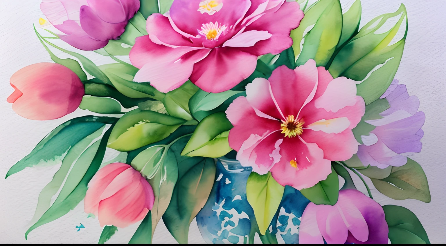 Flower watercolor painting - SeaArt AI