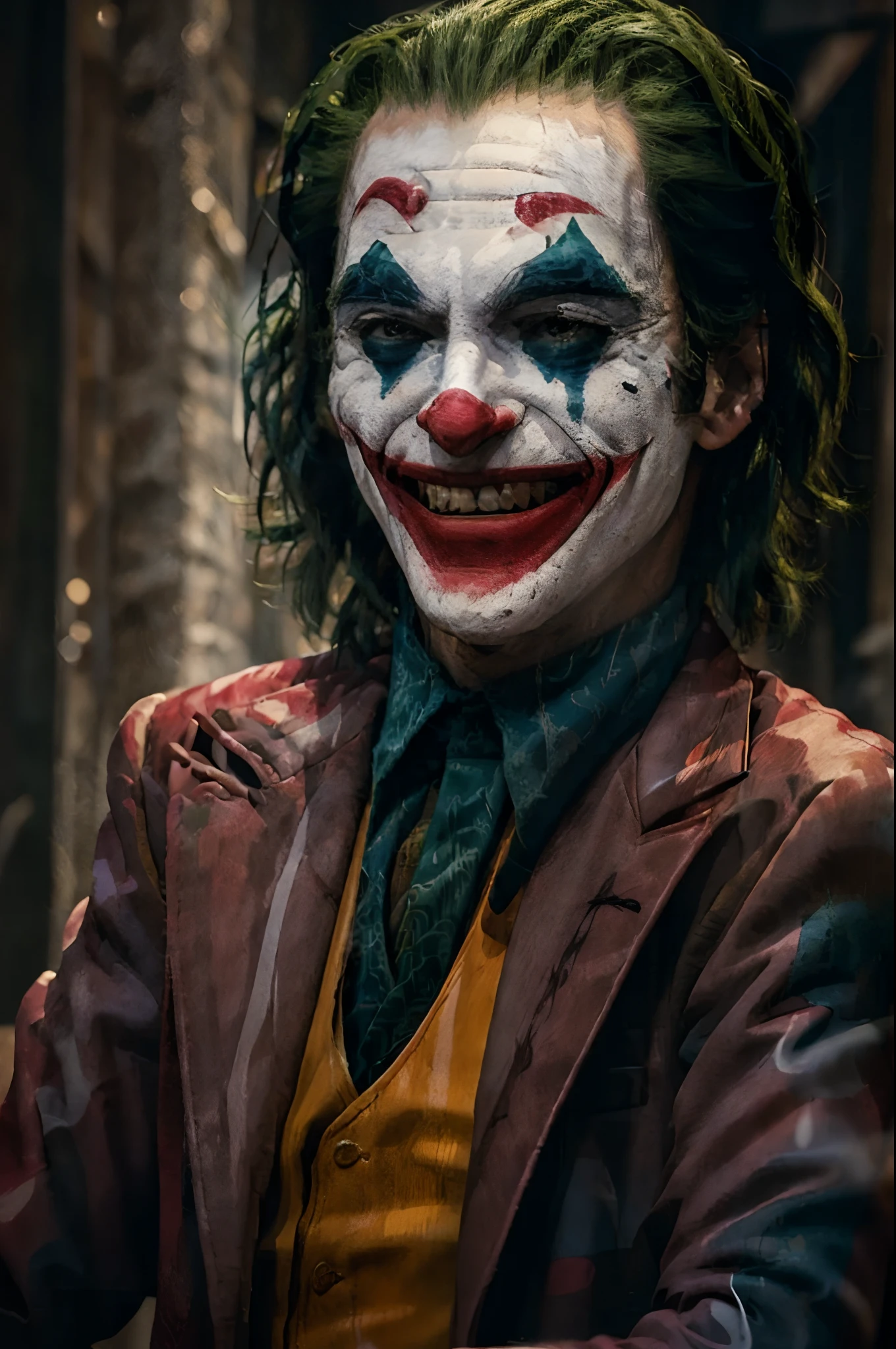 A laughing Joker(DC/Joker)，Laugh maniacally，Spooky smile，applaud ...