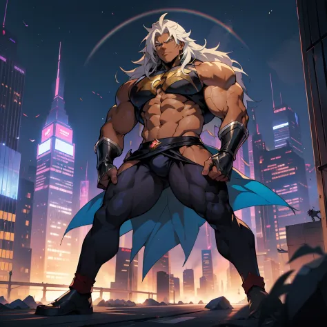 Anime style art)), Extremely muscular masculine character