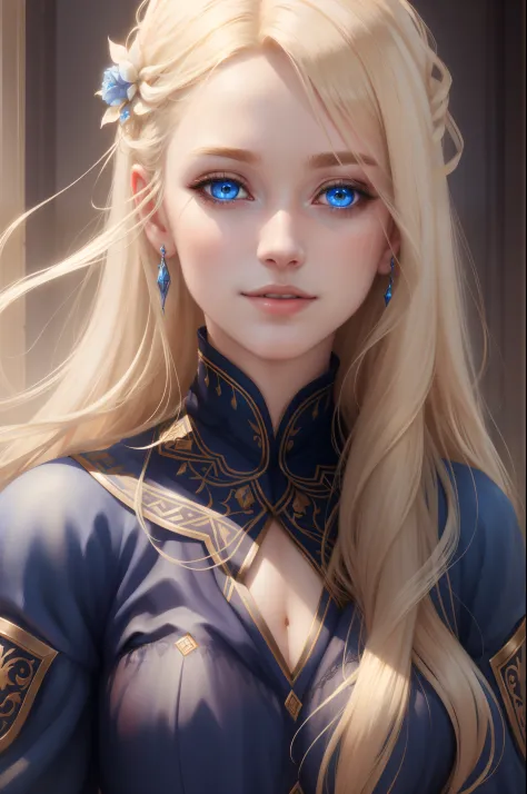 Pretty female, realistic, masterpiece:1.2, high detailed, 4K, high detailed light, windblown blonde hair, glowing blue eyes, lit...