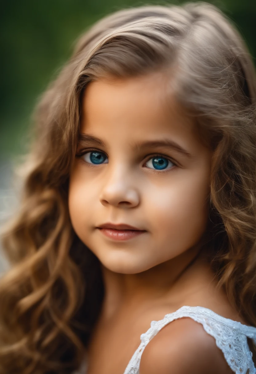 A close up of a young girl with long hair and blue eyes - SeaArt AI