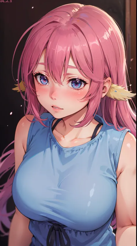Jibril, ((upper body)), blushed, perfect anatomy, detailed eyes, detailed lips, extremely detailed eyes and face, vivid colors, sharp focus, masterpiece:1.2, ultra-detailed, blushed, ((doggystyle)), (solo), ((casual clothes)), sleeveless,