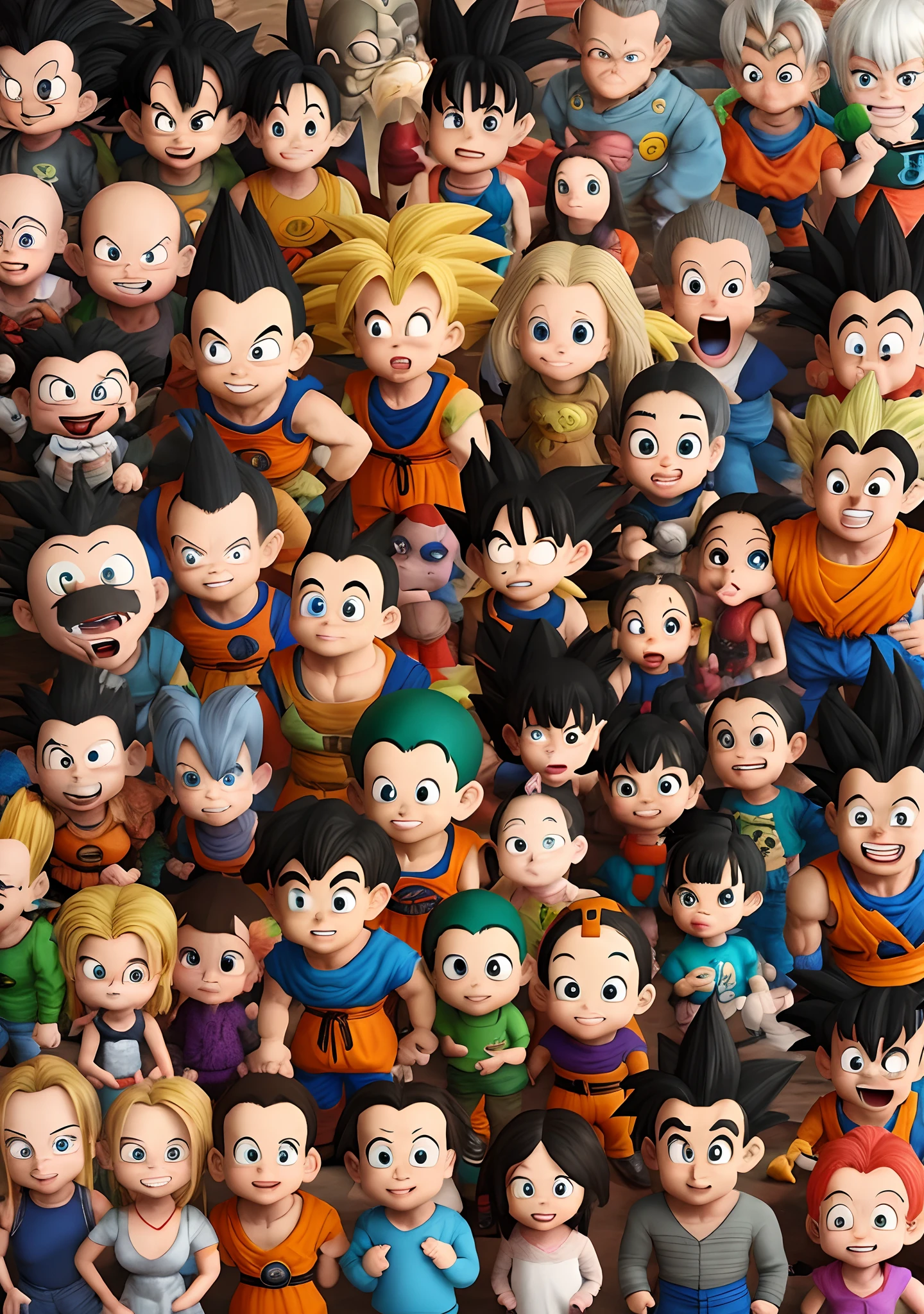 A close up of a bunch of dragon ball figures on a table - SeaArt AI