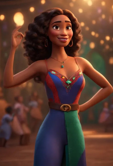 MUJER FITNESS DE PELO Y OJOS OSCUROS DISNEY PIXAR. Alta calidad