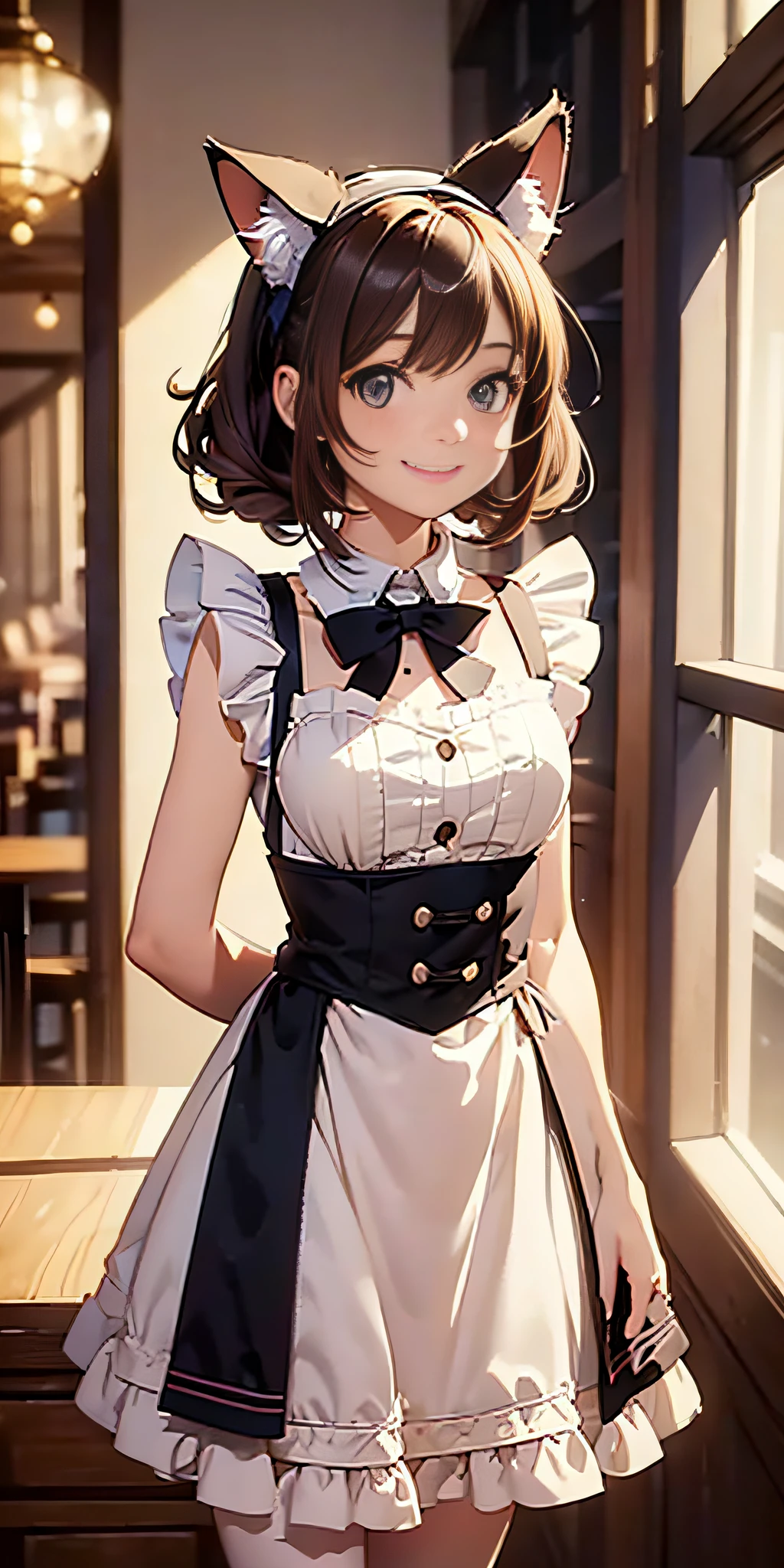 Anime girl in a maid outfit posing for a picture - SeaArt AI