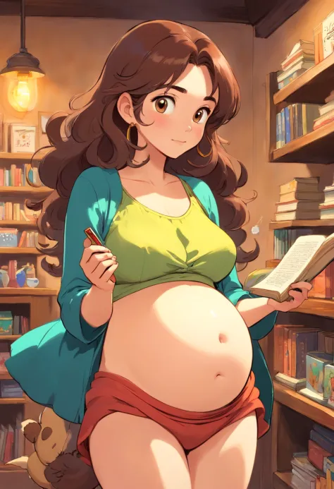 Create a Disney Pixar version of a pregnant woman, who likes books, dogs, cats and coffee. She lives in Rio de Janeiro. She is a...