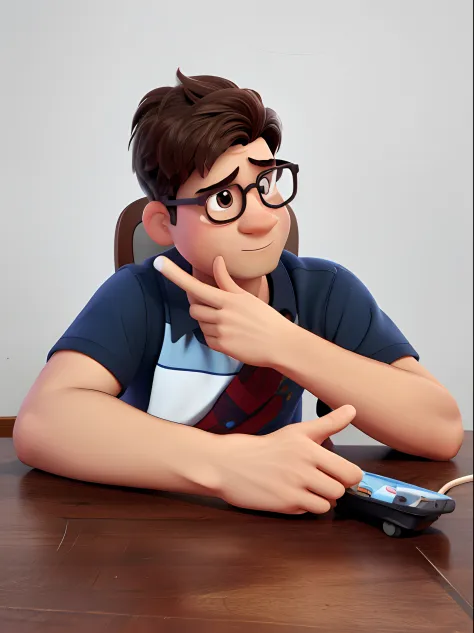 (Estilo Pixar: 1.25) A boy with glasses