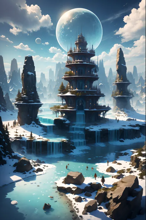 Aqueoria, drawing from the Water Tribes, is a land of ice and water. Cities stand upon frozen lakes and inlets, where ice bender...