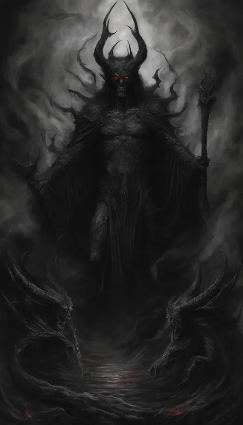 (devil,satan),oil painting,charcoal sketch,demonic atmosphere - SeaArt AI