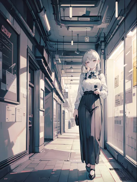 (masterpiece, top quality, best quality,official art, beautiful and aesthetic:1.2),(1girl:1.3), long gray hair,