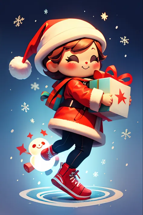 Santa Claus happily carrying presents、Santa is a pretty girl、Chibi Doll、Stars in the eyes（kirakira）、Eye Up、Laugh、Cute red shoes、...