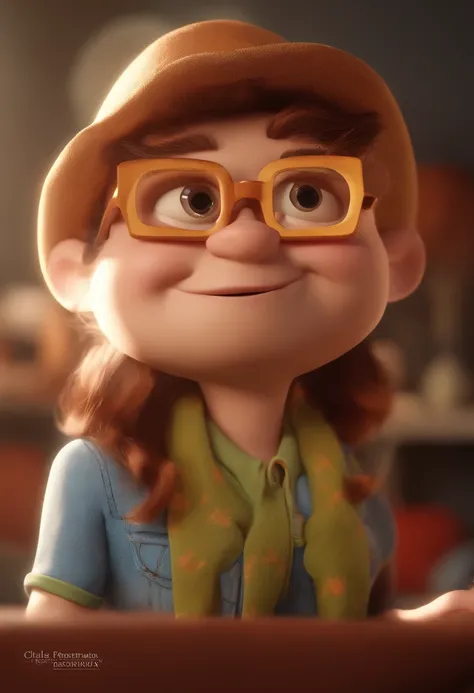 A close up of a cartoon character with glasses and a hat - SeaArt AI