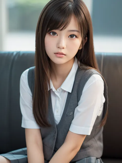 best quality, face focus, soft light, ultra high res, (photorealistic:1.4), RAW photo,
1japanese girl, solo, cute, (pupil, lights in the eyes),  detailed beautiful face, (small chest),(high resolution detail of human skin texture),
(long hair),
sit couch,
...