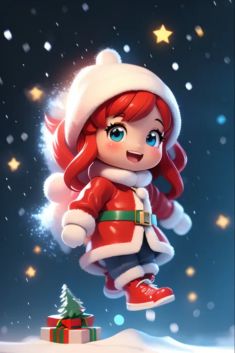 nendroid、Santa Claus happily carrying presents、Santa is a pretty girl、Chibi Doll、Stars in the eyes（kirakira）、Eye Up、Laugh、Cute r...