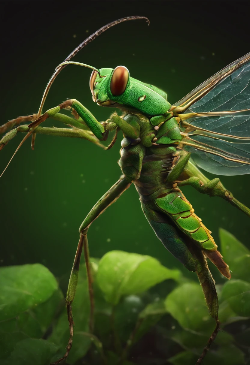 Anthropomorphic, a dancing locust in the style of Disney animation ...