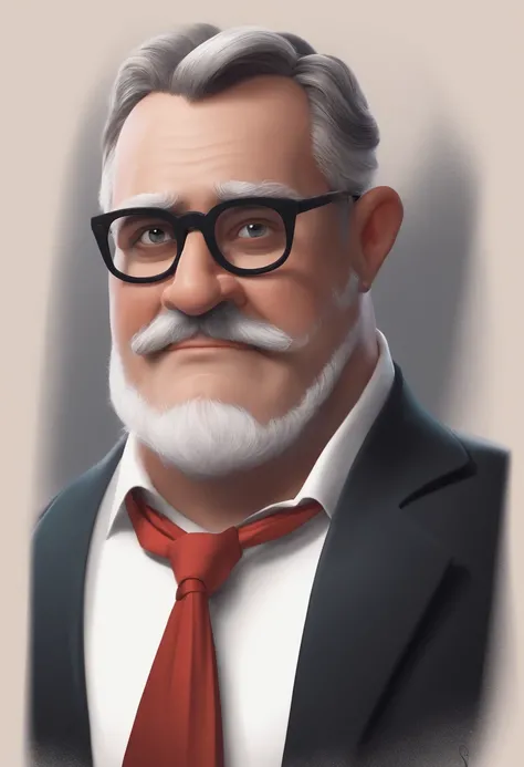 Disney Pixar character of a man with round black glasses and a white shirt,  animation character, Caractere estilizado, animation style rendering, 3D  estilizado - SeaArt AI
