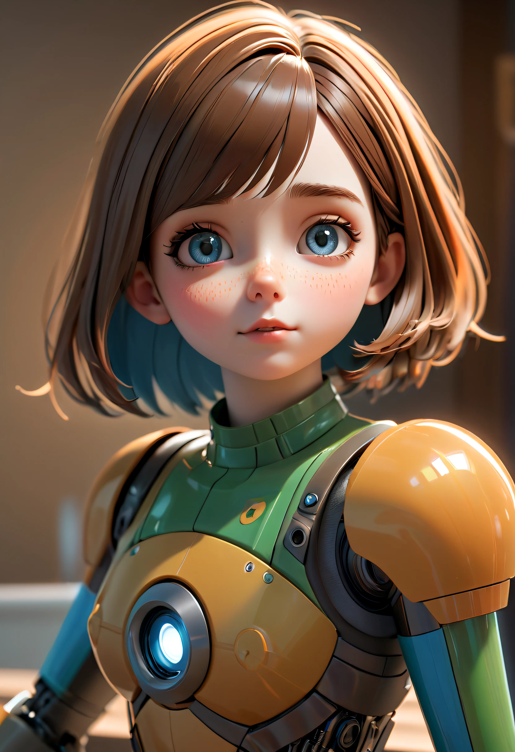 (best quality,4k,8k,highres,masterpiece:1.2),ultra-detailed,(realistic,photorealistic,photo-realistic:1.37),Pixar style:2,Machine girl