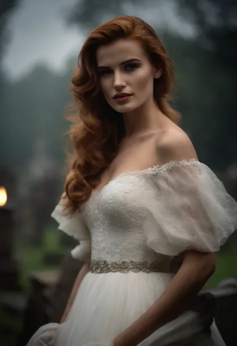 Katherine McNamara in a wedding dress)), ahegao, horny, red lipstick -  SeaArt AI