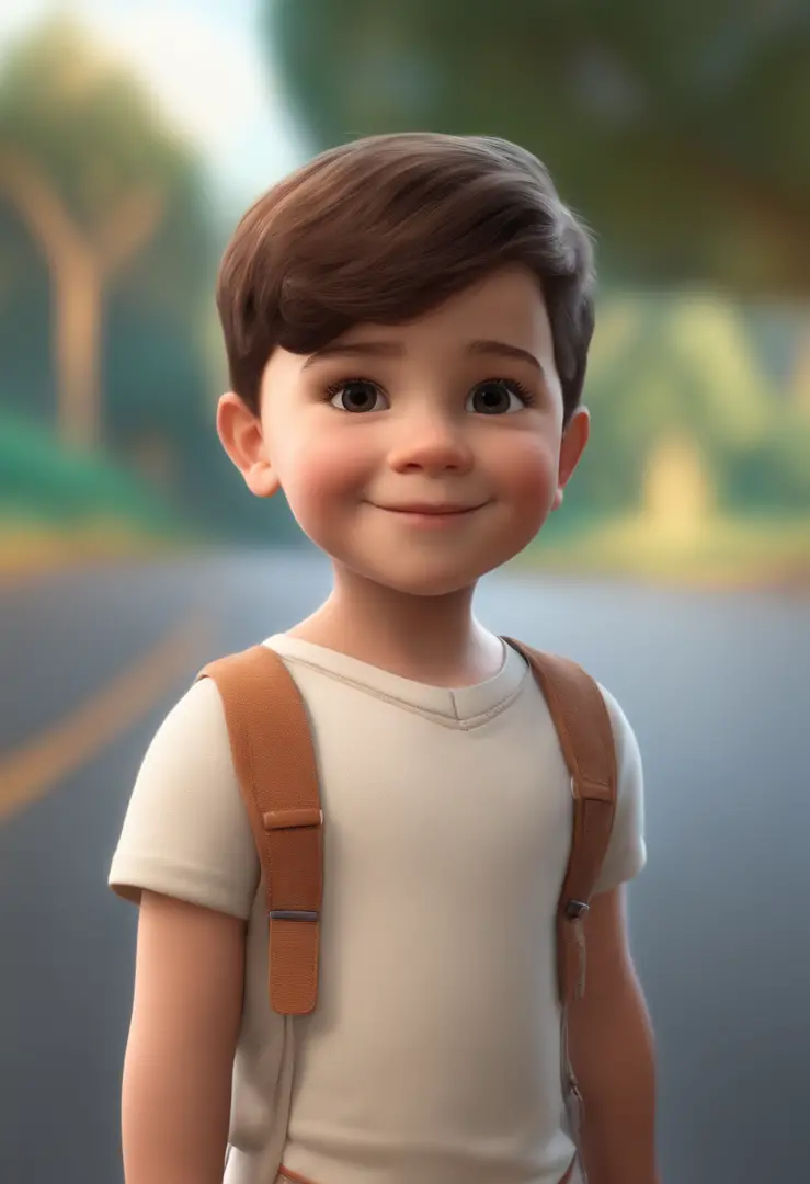 a happy cute kid standing short hair, vestindo uma fantasia espacial, , fundo branco, barnet, Tom, Estilo Pixar, ....3d, desenhos animados, rosto detalhado, asymmetrical 16k