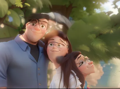 Um casal estilo Disney pixar, alta qualidade, melhor qualidade