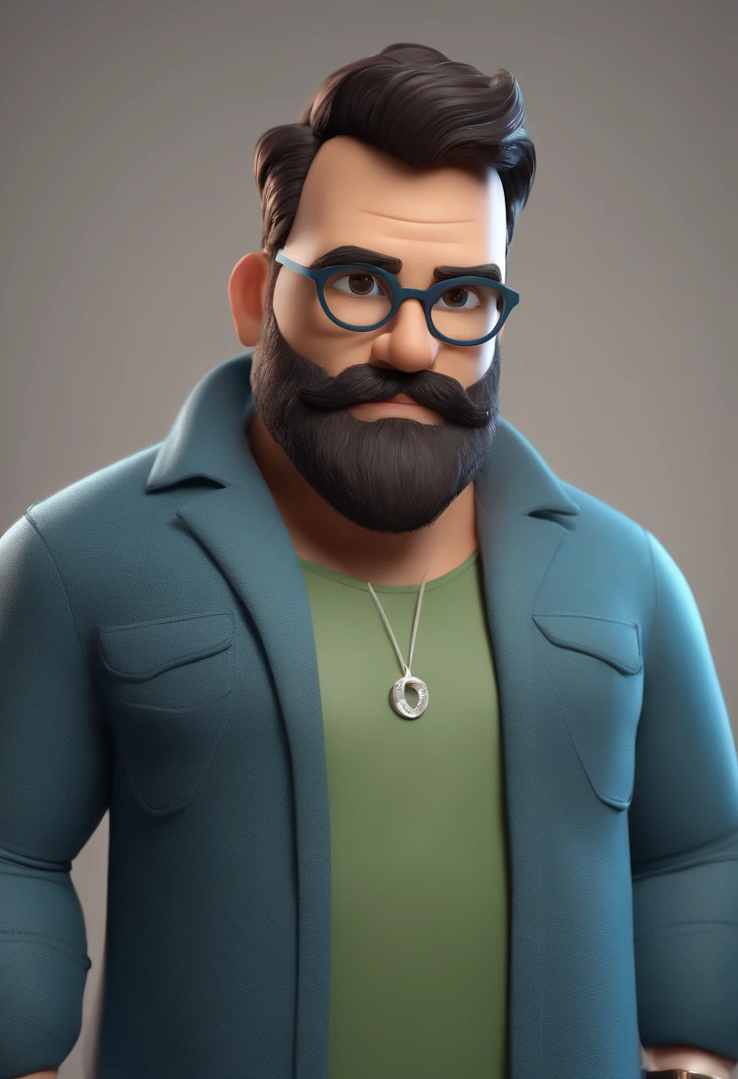 A close up of a cartoon man with a beard and glasses - SeaArt AI