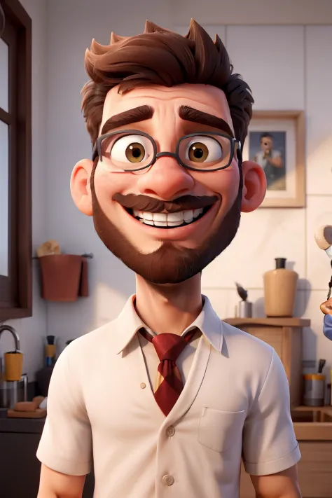 Obra-prima, de melhor qualidade, um homem jovem dentista com barba cabelo curto e olhos pretos