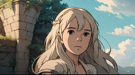 ((Daenerys Targaryen)), long hair, miyazaki hayao, expressive eyes, ((anime)), Serenity, Anime art , Luminism, cinematic light, ...