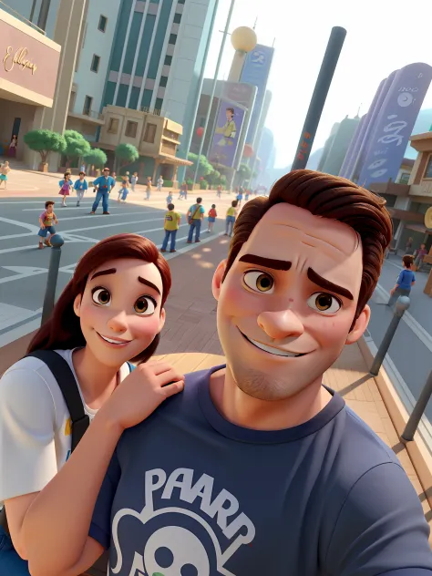 casal homem e mulher no estilo Disney Pixar, alta qualidade, melhor qualidade