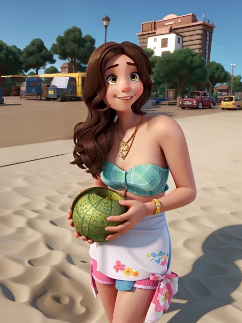 A brunette girl Pixar style, high quality the best quality